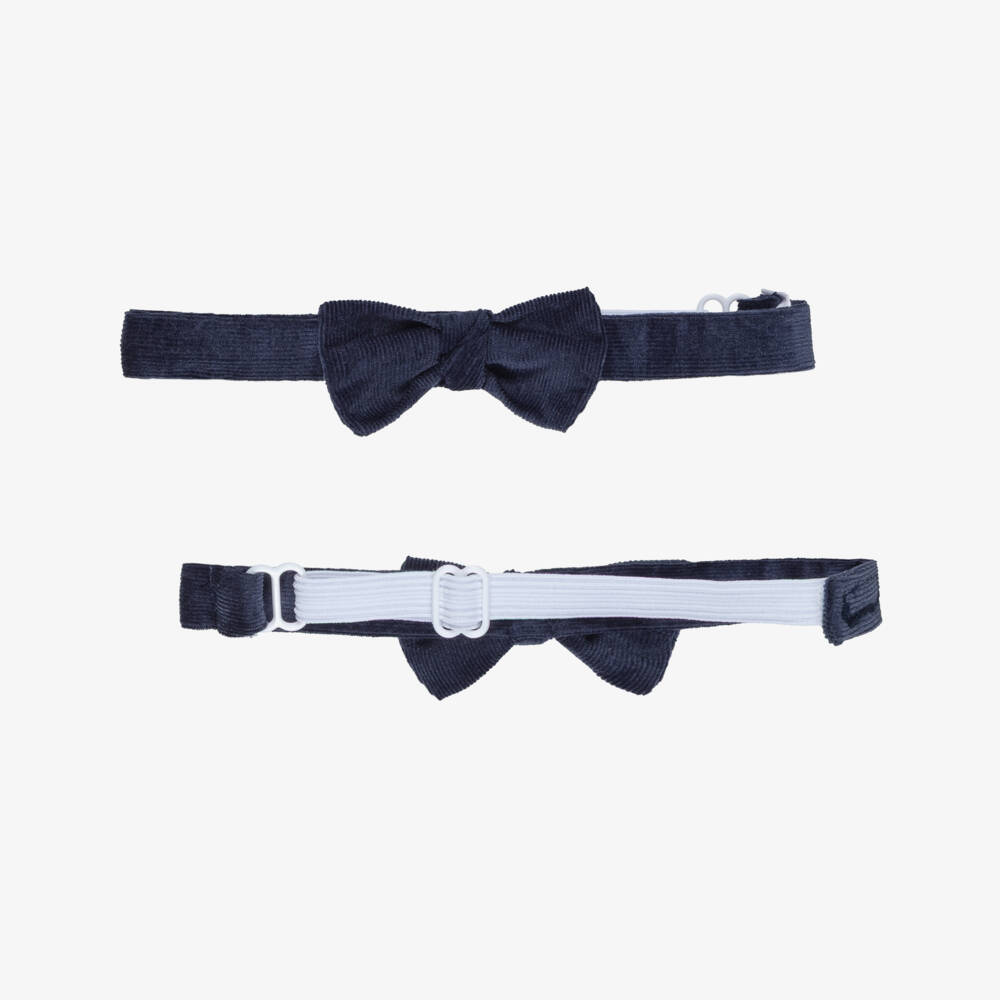 Mayoral Newborn-Baby Boys White Cotton Shirt with Navy Bow Tie | Childrensalon