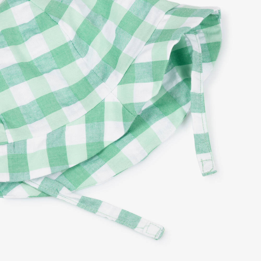 Mayoral Newborn-Baby Boys White & Green Gingham Cotton Shorts Set | Childrensalon
