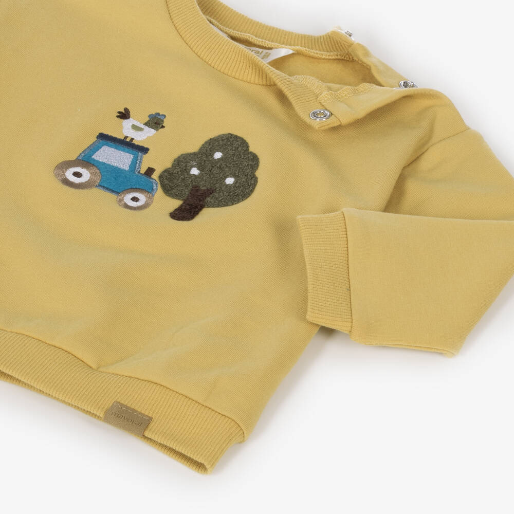 Mayoral Для новорожденных-Baby Boys Yellow & Blue Farm Trouser Set | Childrensalon