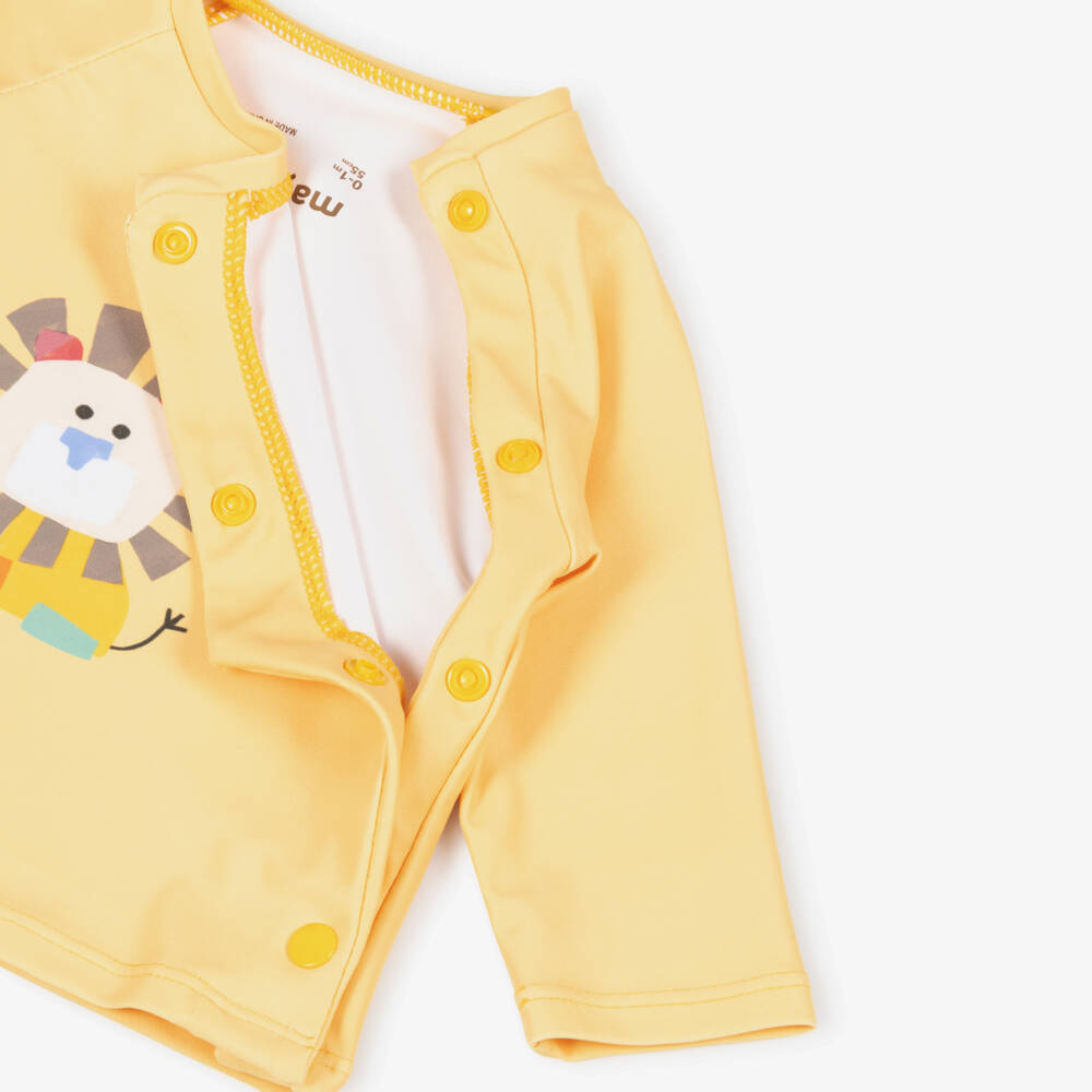 Mayoral Newborn-Baby Boys Yellow Lion Print Beach Set | Childrensalon