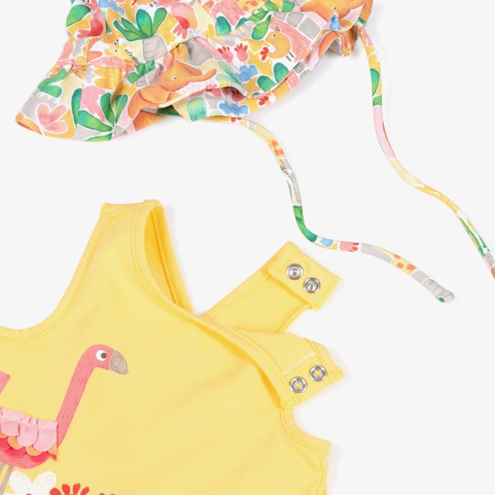 Mayoral Newborn-Baby Girls Animal Print Beach Set (UPF40+) | Childrensalon