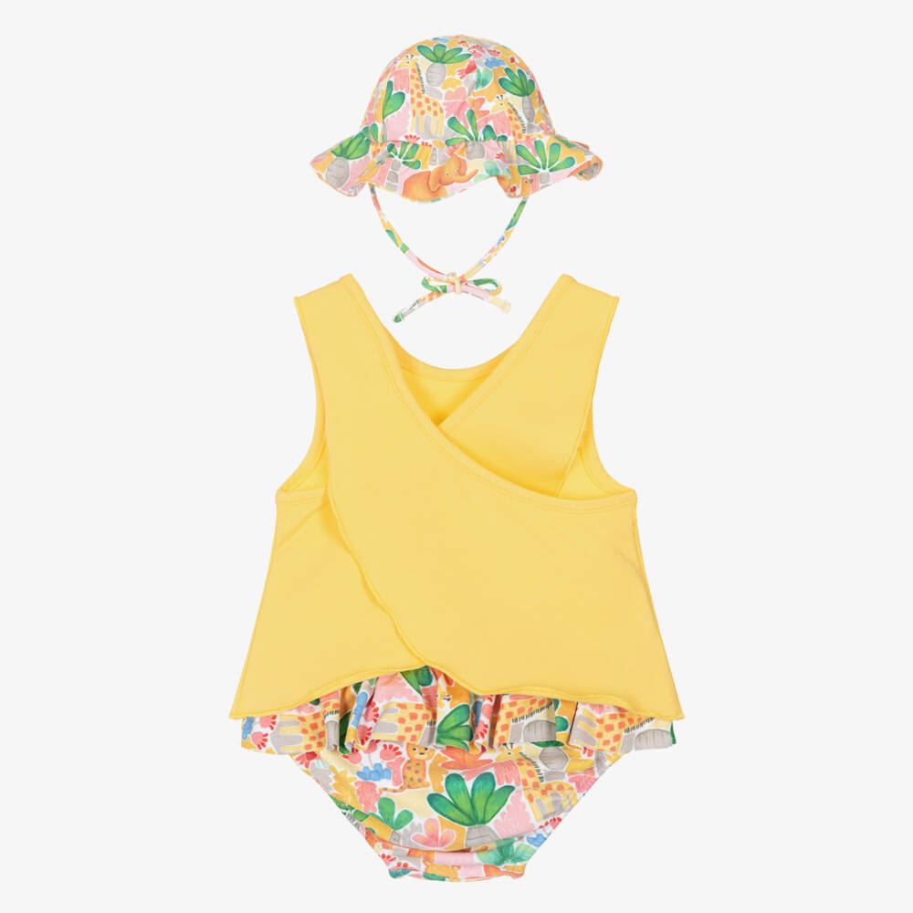 Mayoral Newborn-Baby Girls Animal Print Beach Set (UPF40+) | Childrensalon