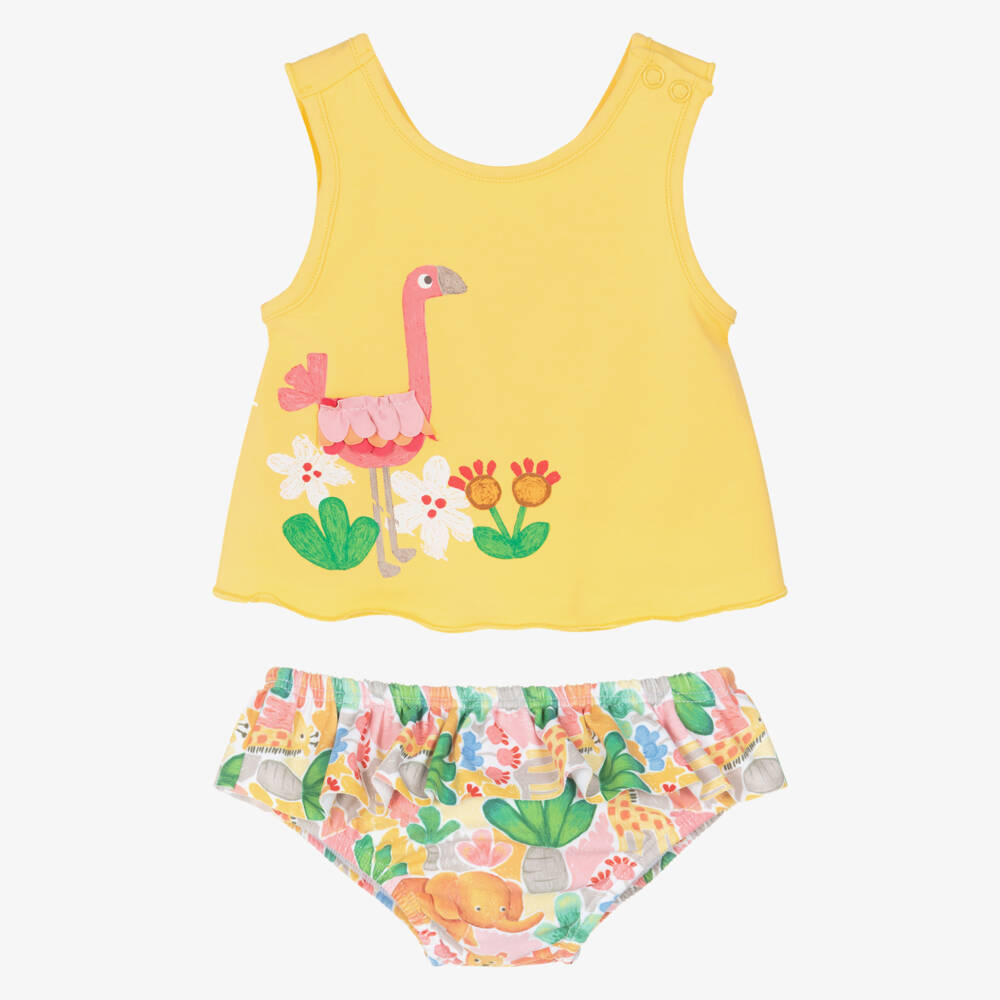 Mayoral Newborn-Baby Girls Animal Print Beach Set (UPF40+) | Childrensalon