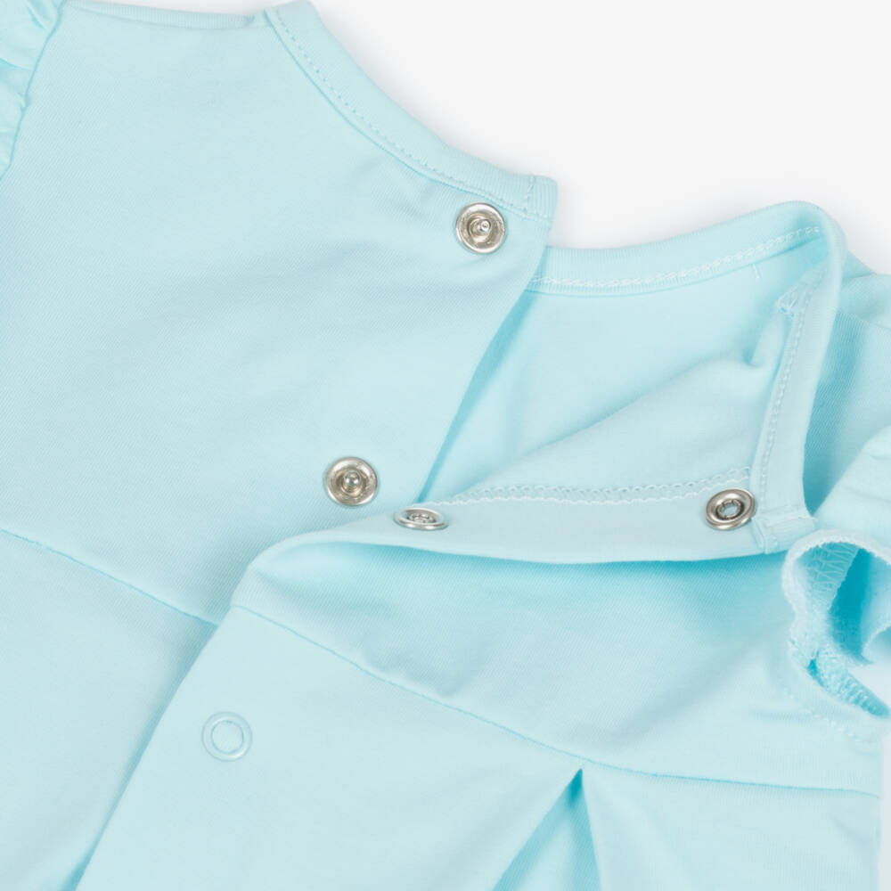 Mayoral Newborn-Baby Girls Blue Leggings Set with Colourful Floral Print | Childrensalon