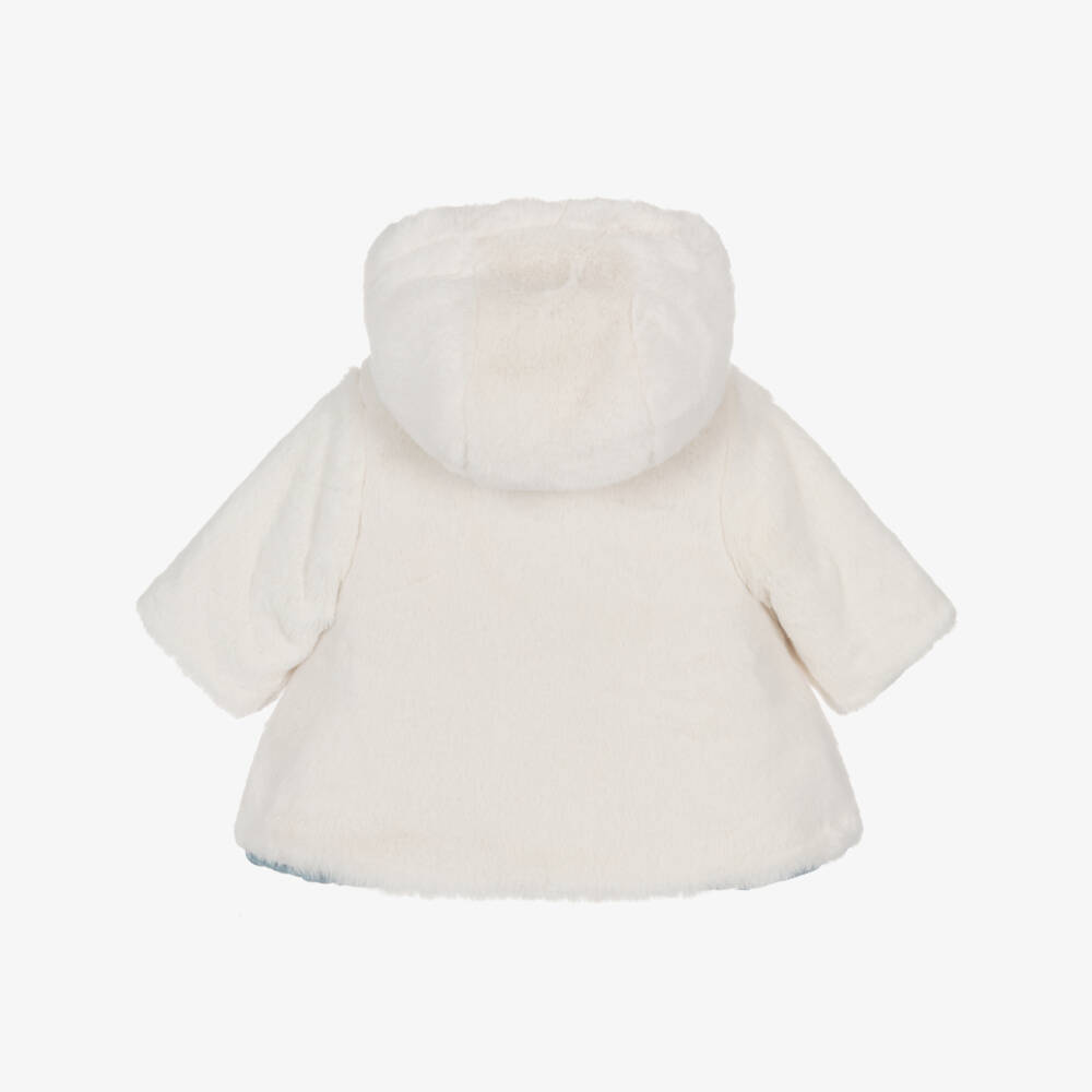 Mayoral Newborn-Baby Girls Blue Reversible Coat | Childrensalon