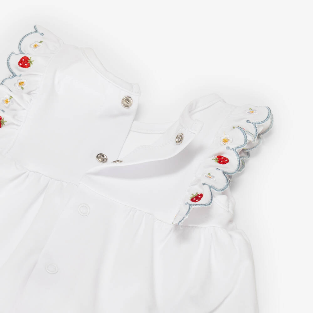 Mayoral Newborn-Baby Girls Blue & White Gingham Cotton Skirt Set | Childrensalon