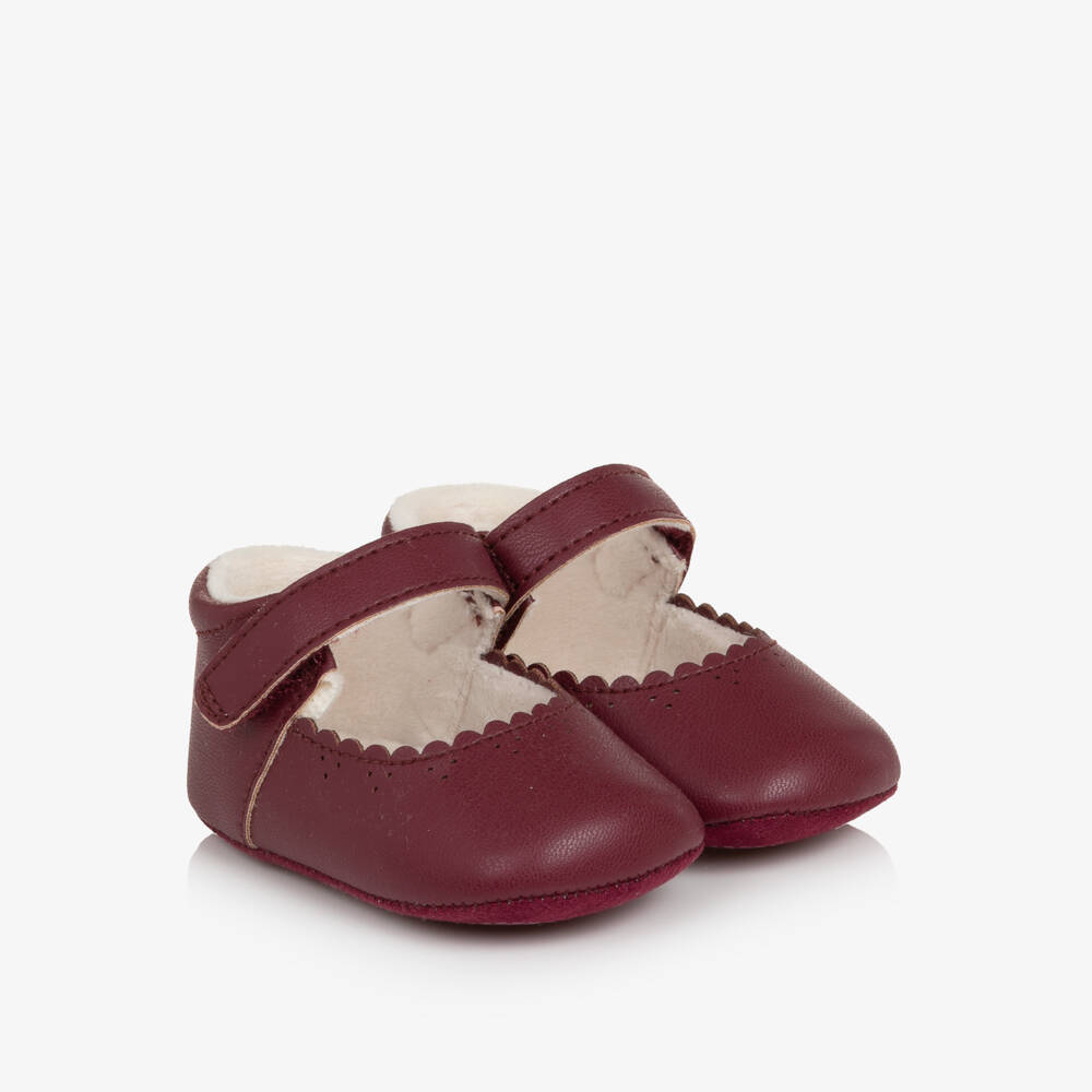 Mayoral Newborn-Baby Girls Burgundy Mary Jane Pre-Walker Shoes | Childrensalon