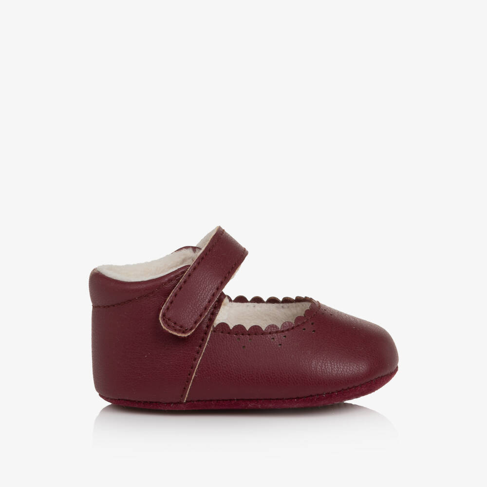 Mayoral Newborn-Baby Girls Burgundy Mary Jane Pre-Walker Shoes | Childrensalon