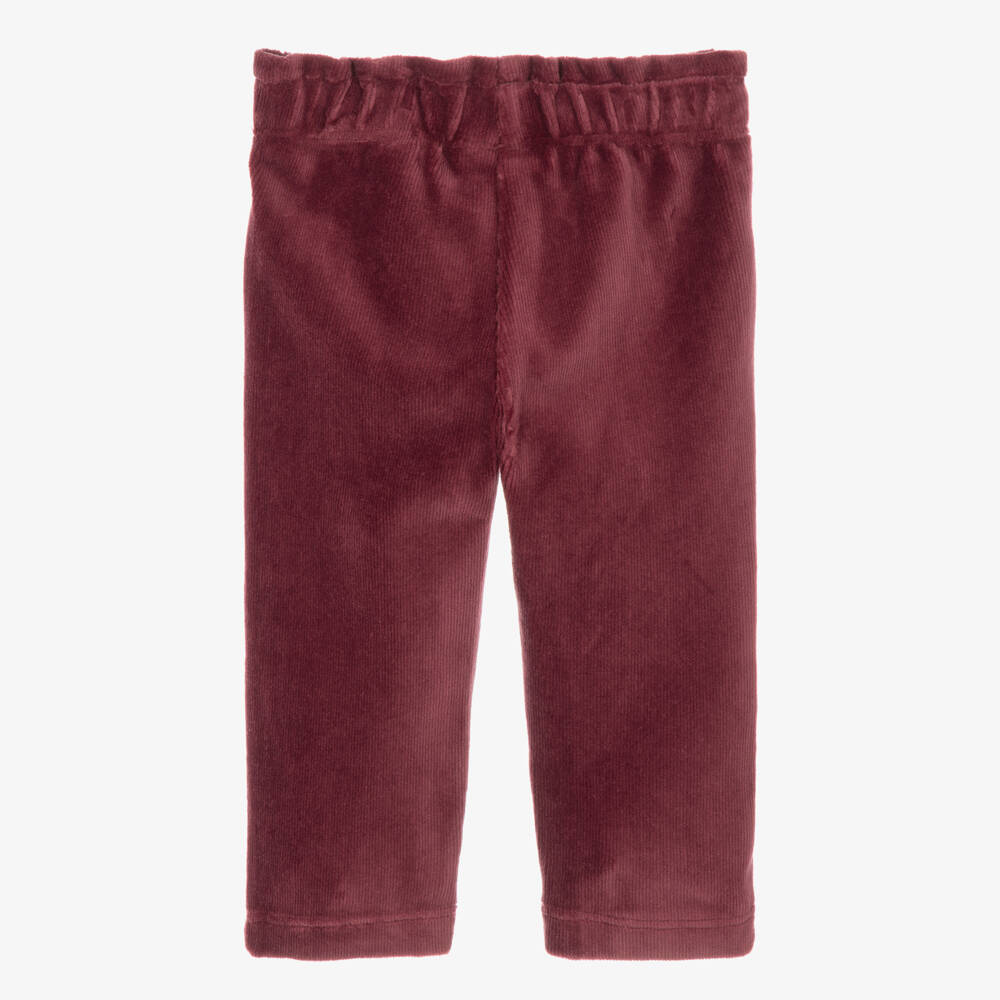 Mayoral Для новорожденных-Baby Girls Burgundy Red Trousers in Needlecord | Childrensalon