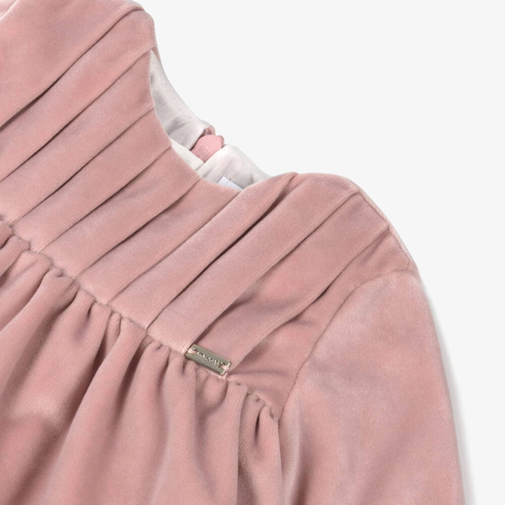 Mayoral Для новорожденных-Платье розовое из бархата для малышек | Childrensalon