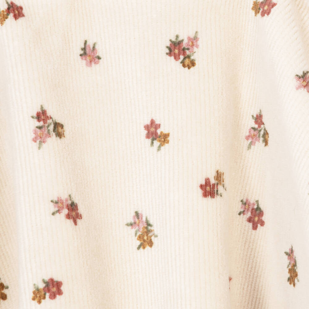 Mayoral Newborn-Baby Girls Floral Corduroy Skirt Set in Cream | Childrensalon