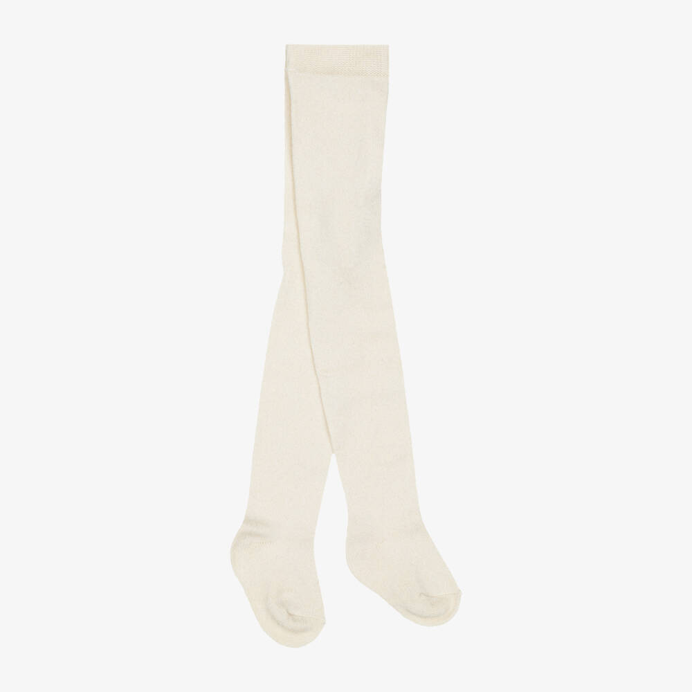 Mayoral Newborn-Baby Girls Glittery Champagne Gold Tights | Childrensalon