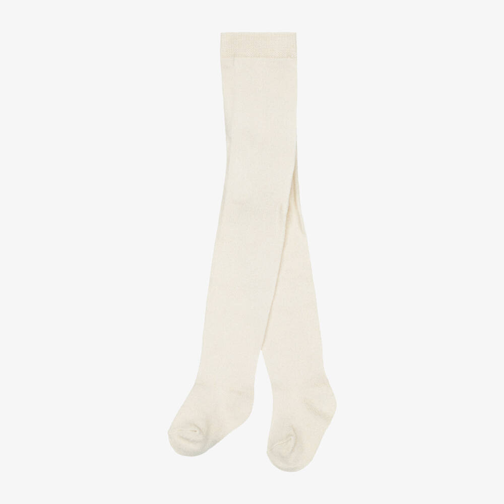Mayoral Newborn-Baby Girls Glittery Champagne Gold Tights | Childrensalon