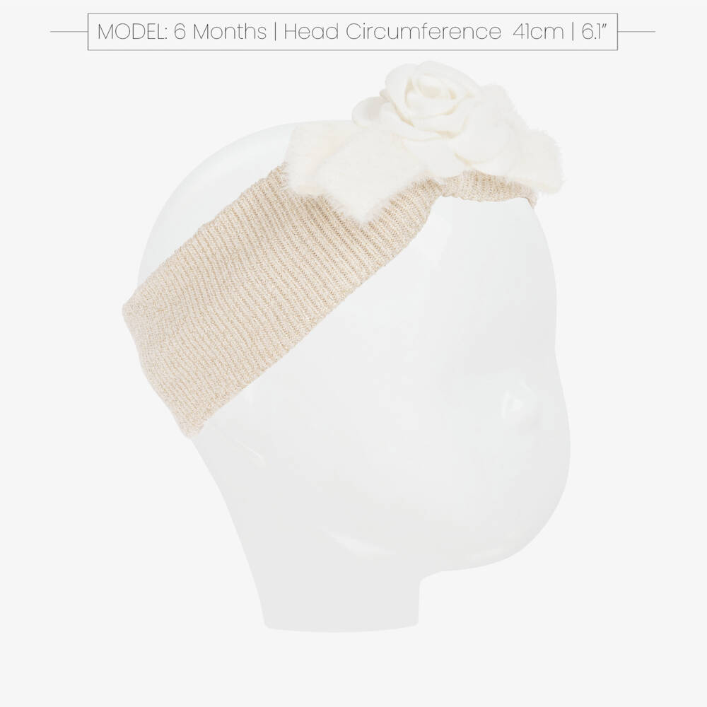 Mayoral Для новорожденных-Повязка с золотыми блестками и цветком для малышек | Childrensalon