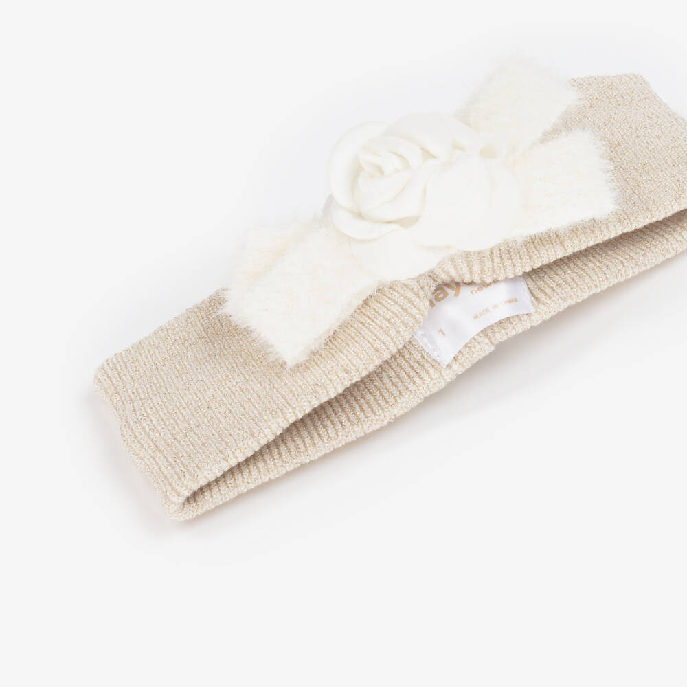 Mayoral Для новорожденных-Повязка с золотыми блестками и цветком для малышек | Childrensalon