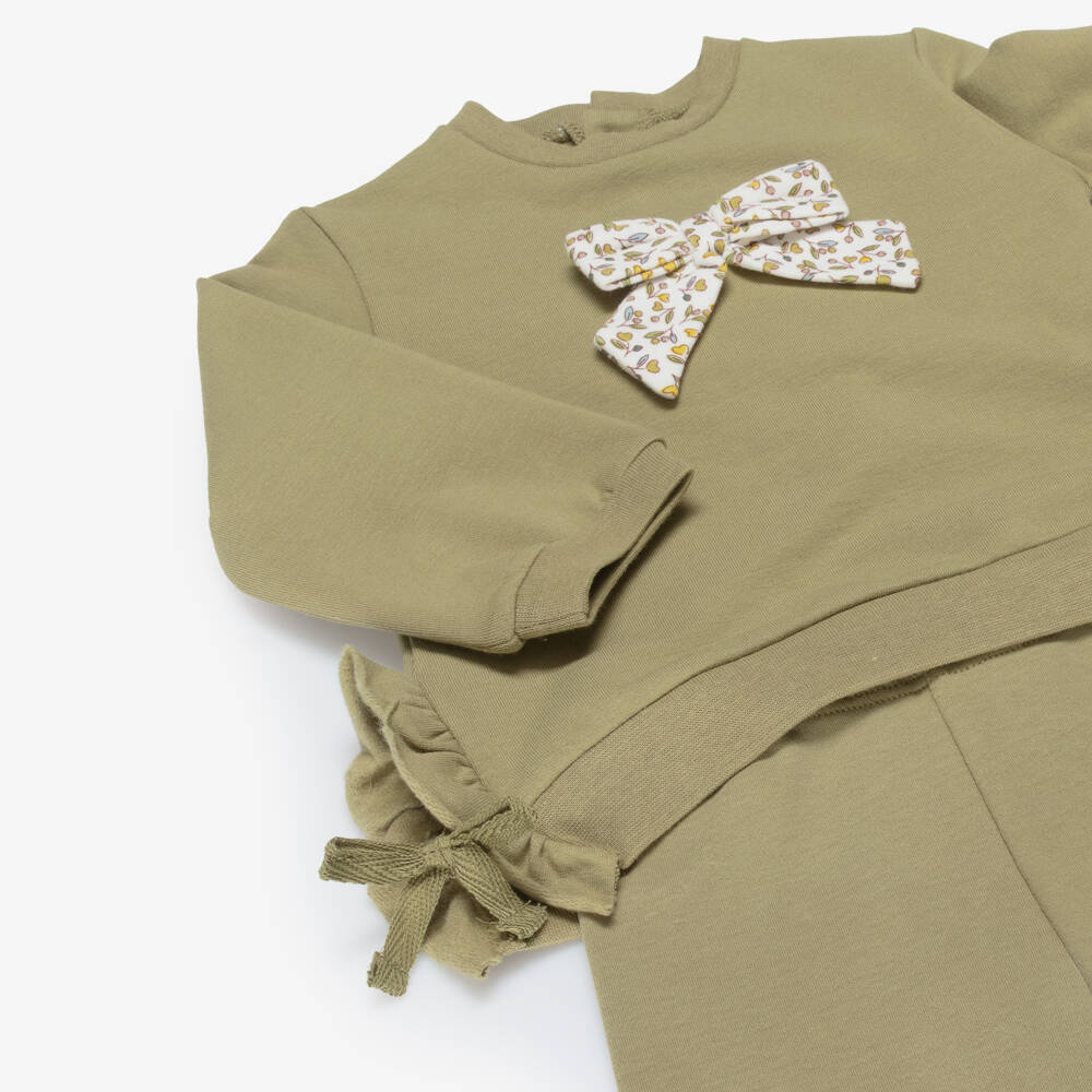 Mayoral Newborn-Baby Girls Green Cotton Jersey Leggings Sets (2 Pack) | Childrensalon