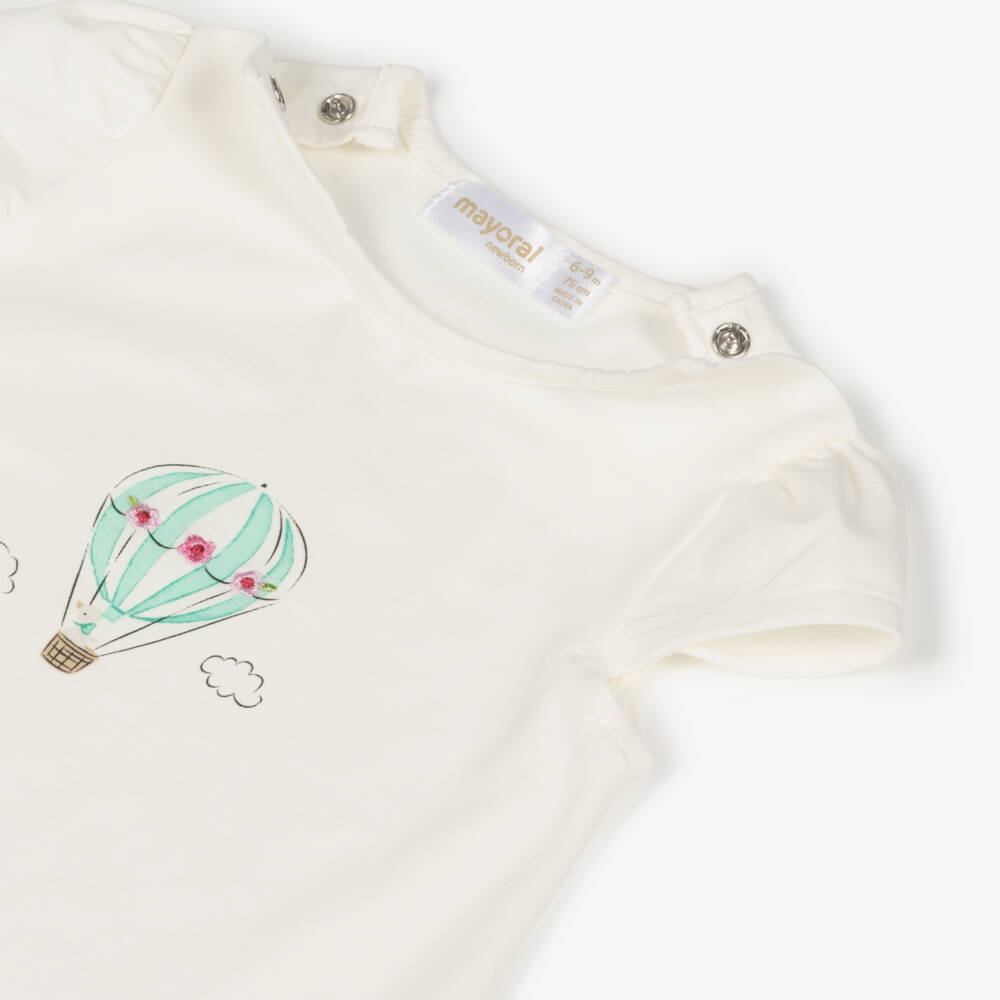 Mayoral Для новорожденных-Baby Girls Green Floral Cotton Leggings Set | Childrensalon