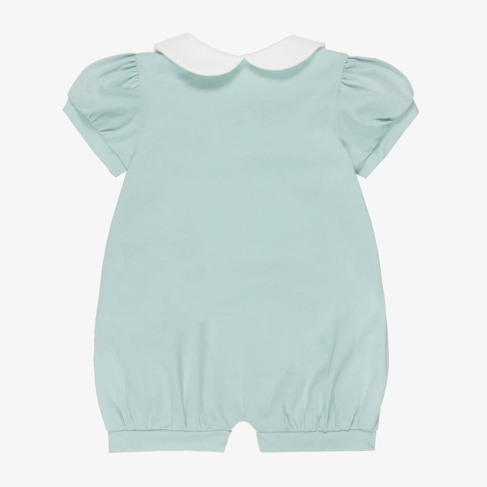 Mayoral Для новорожденных-Baby Girls Green & Ivory Cotton Flower Shorties (2 Pack) | Childrensalon