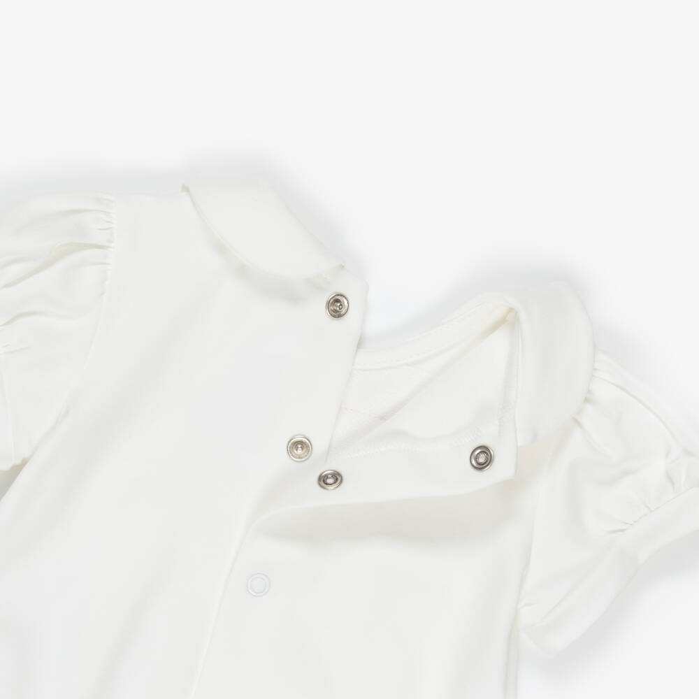 Mayoral Для новорожденных-Baby Girls Green & Ivory Cotton Flower Shorties (2 Pack) | Childrensalon