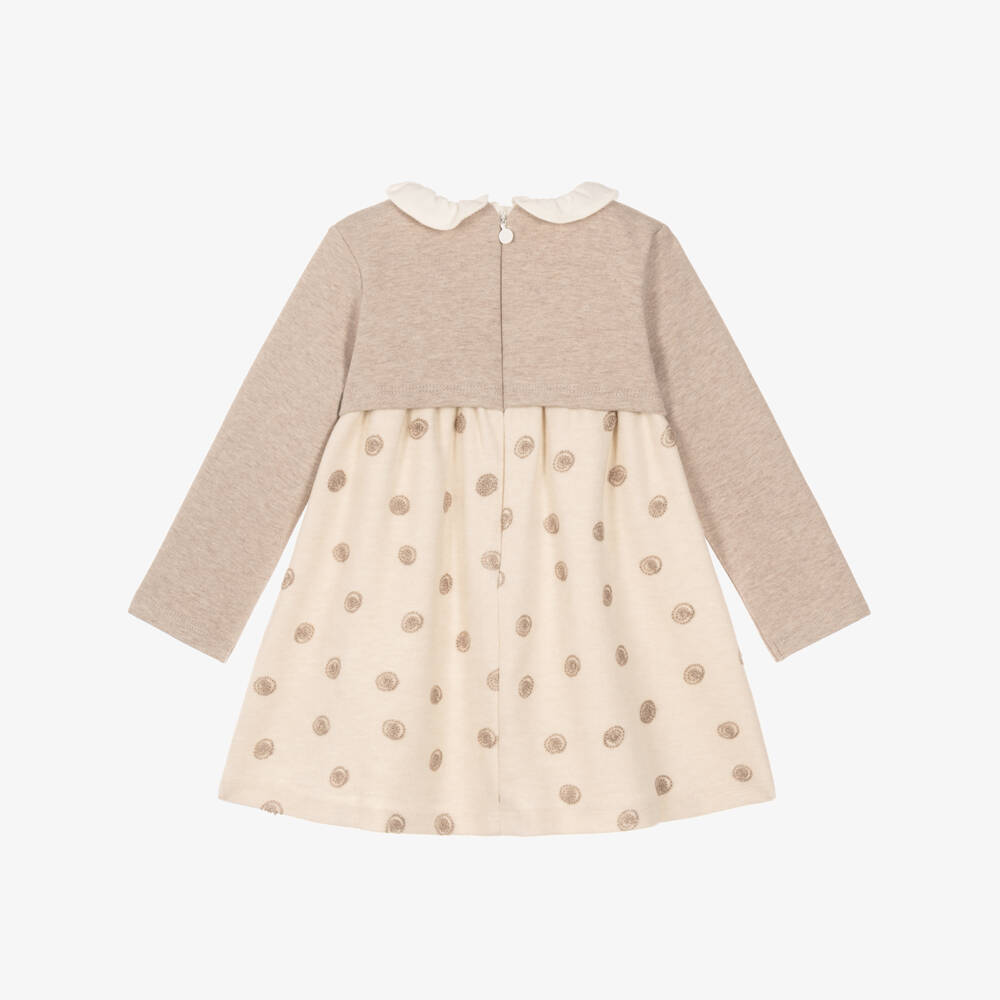 Mayoral Newborn-Baby Girls Ivory & Beige Bolero-Style Dress | Childrensalon