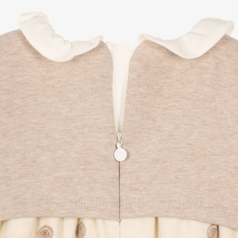 Mayoral Newborn-Baby Girls Ivory & Beige Bolero-Style Dress | Childrensalon