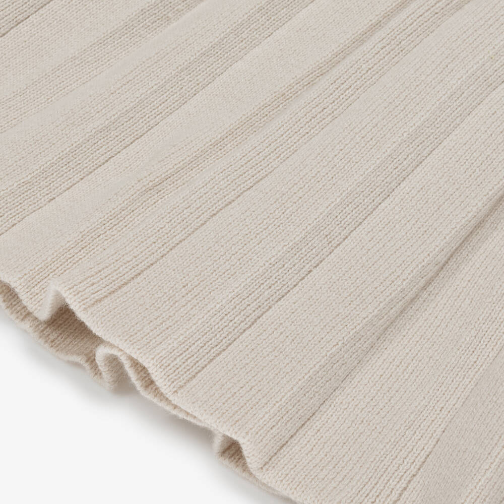 Mayoral Newborn-Baby Girls Ivory & Beige Cotton Knit Dress | Childrensalon