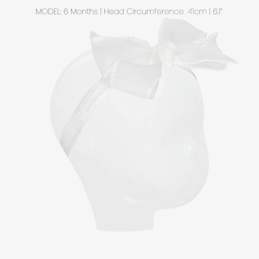 Mayoral Newborn-Baby Girls Ivory Bow Headband & Hair Clip Set | Childrensalon