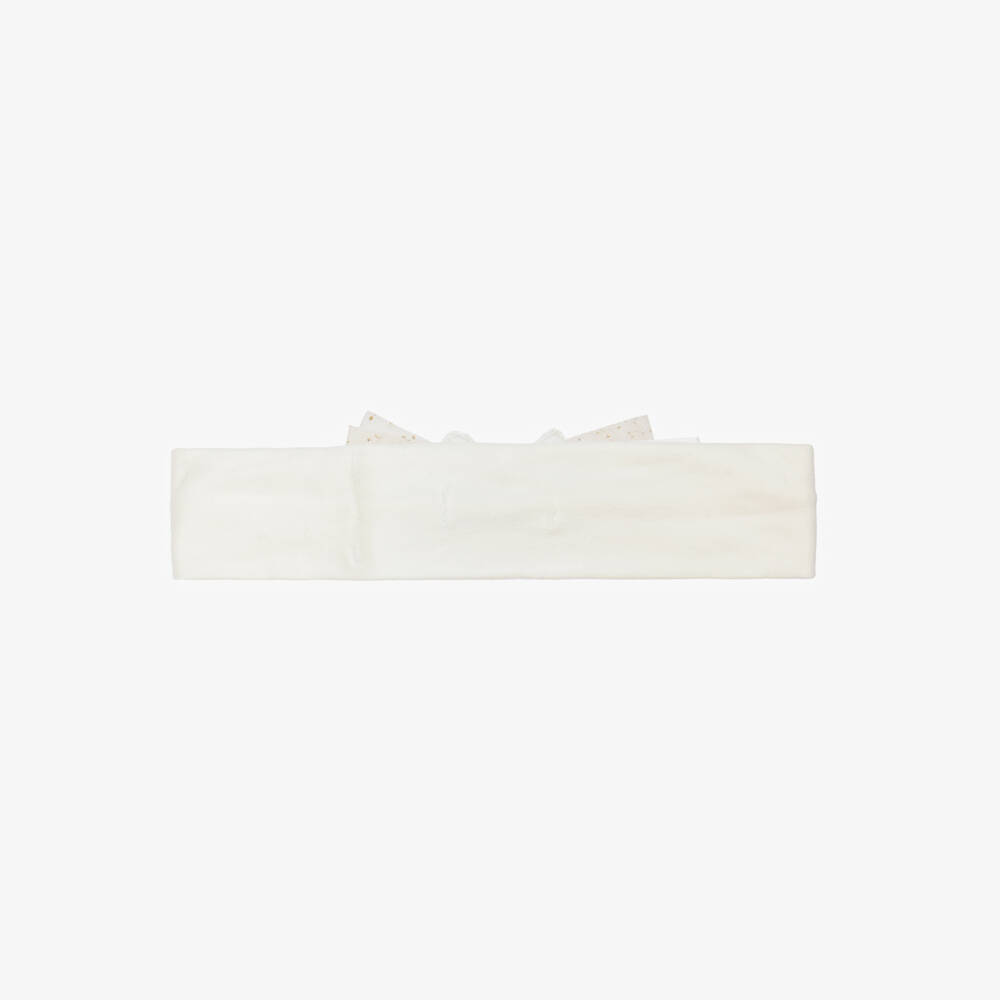 Mayoral-Baby Girls Ivory Cotton Butterfly Headband | Childrensalon