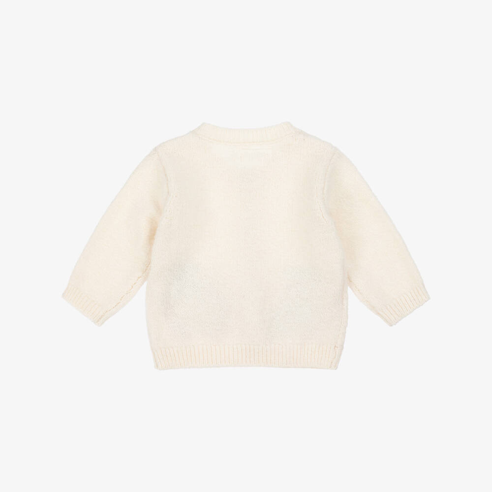 Mayoral Для новорожденных-Кардиган кремовый хлопковый для малышек | Childrensalon