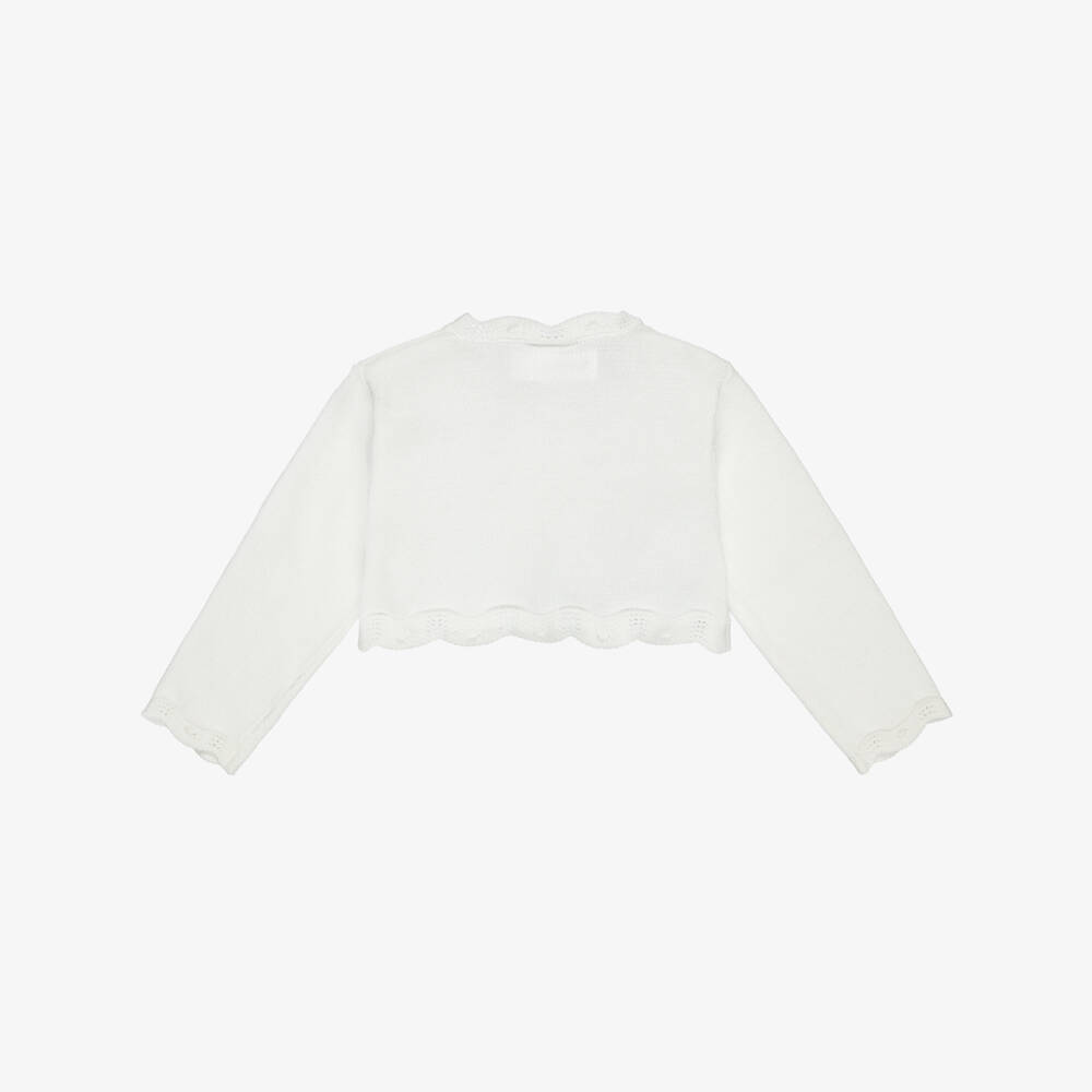 Mayoral Для новорожденных-Baby Girls Ivory Cotton Knit Bolero Cardigan | Childrensalon