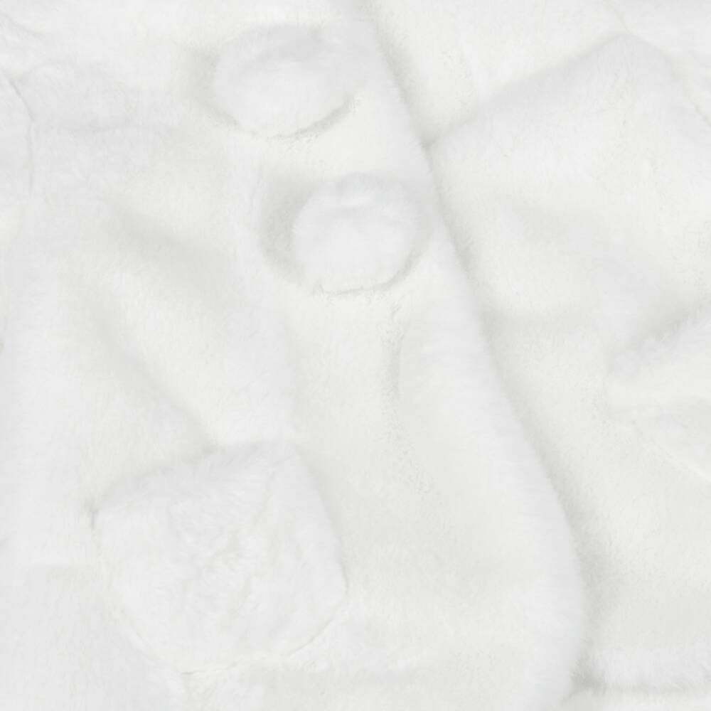 Mayoral Для новорожденных-Пальто кремовое из искусственного меха с помпонами для малышек | Childrensalon