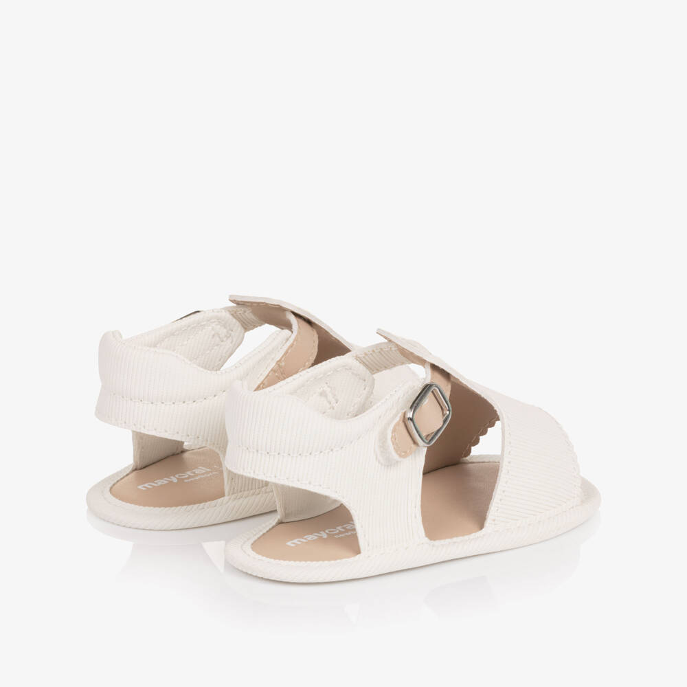 Mayoral Newborn-صندل جلد صناعي لون عاجي للبنات الرضع | Childrensalon