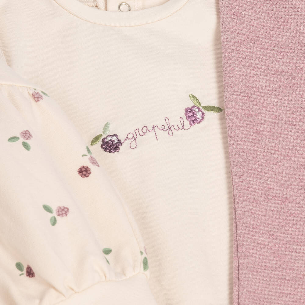 Mayoral Newborn-Baby Girls Ivory & Mauve Pink Tracksuit Set | Childrensalon