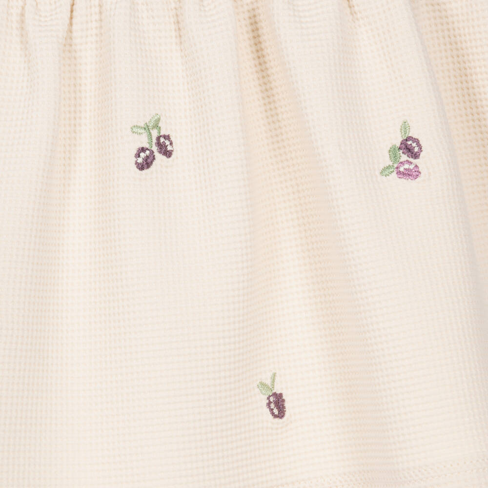 Mayoral Newborn-Baby Girls Ivory & Purple Embroidered Dress | Childrensalon