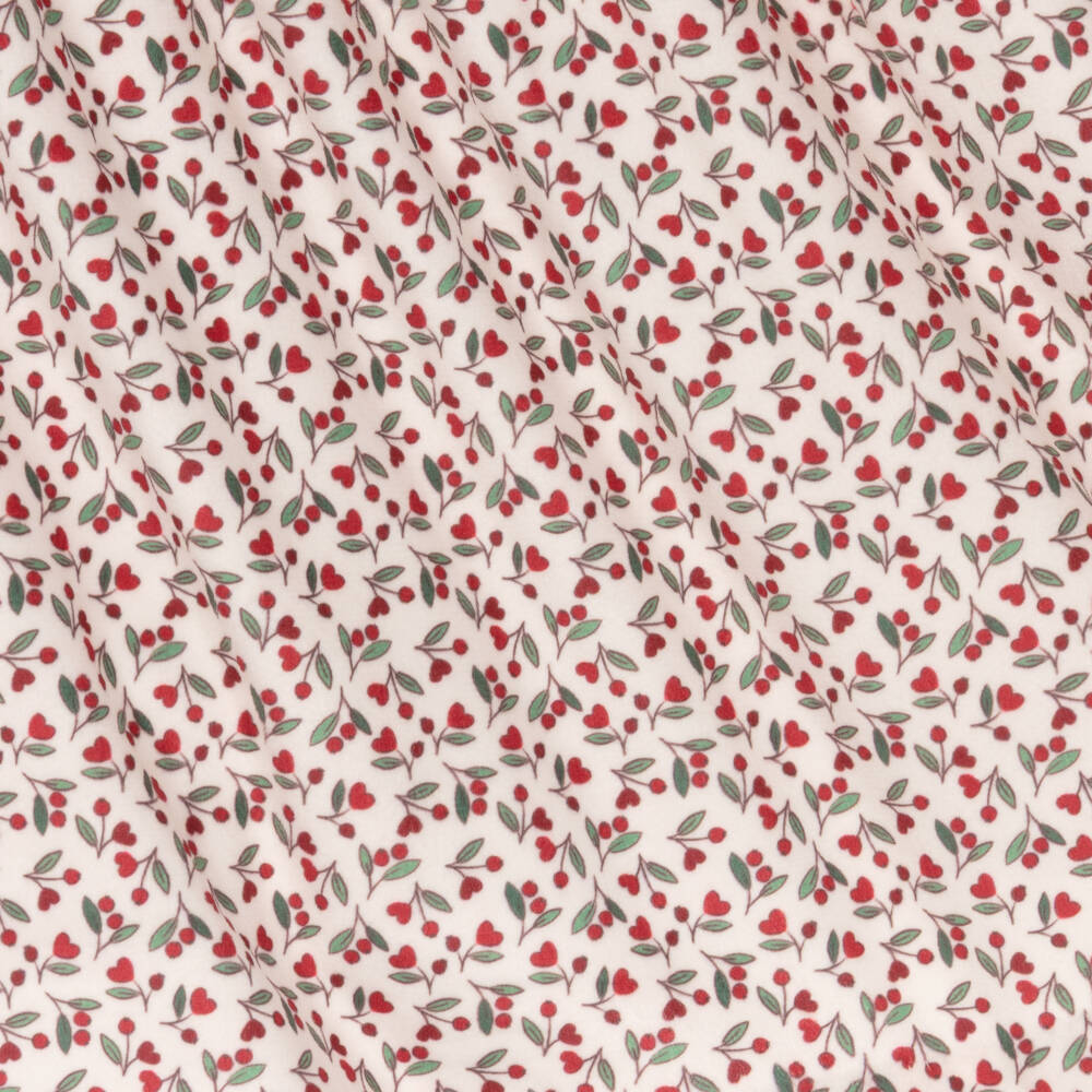 Mayoral Для новорожденных-Платье кремово-красное из велюра в цветочек для малышей | Childrensalon