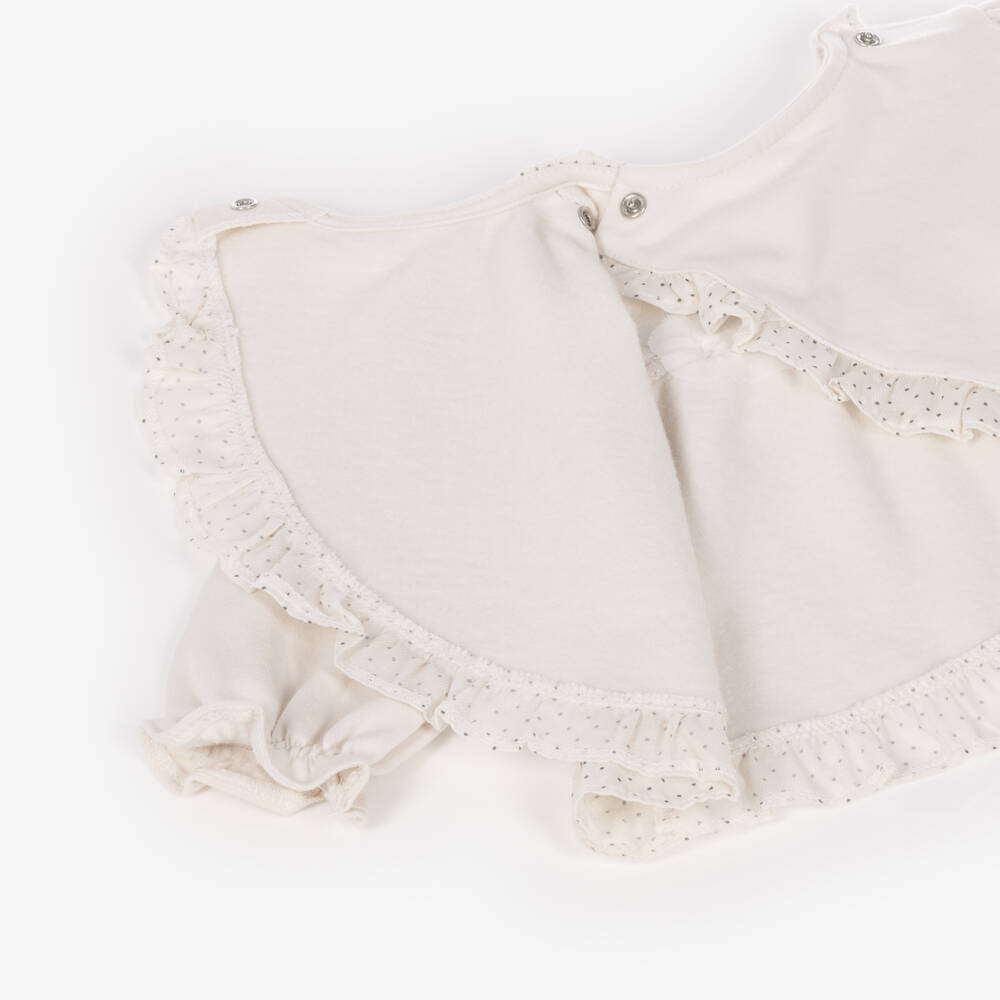 Mayoral Newborn-Baby Girls Ivory Trouser Set with Ruffle Details | Childrensalon