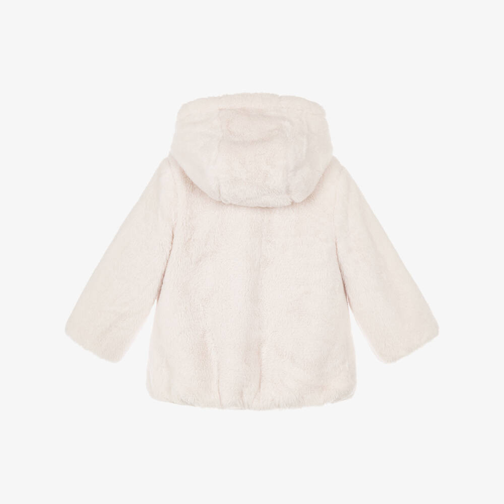 Mayoral Newborn-Baby Girls Lavender Purple Reversible Coat | Childrensalon