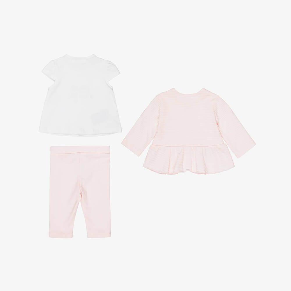 Mayoral Для новорожденных-Baby Girls Pale Pink Cotton Leggings Set | Childrensalon