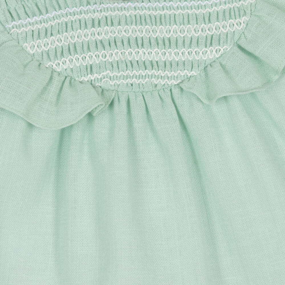 Mayoral Newborn-Baby Girls Pastel Green Smocked Dress | Childrensalon