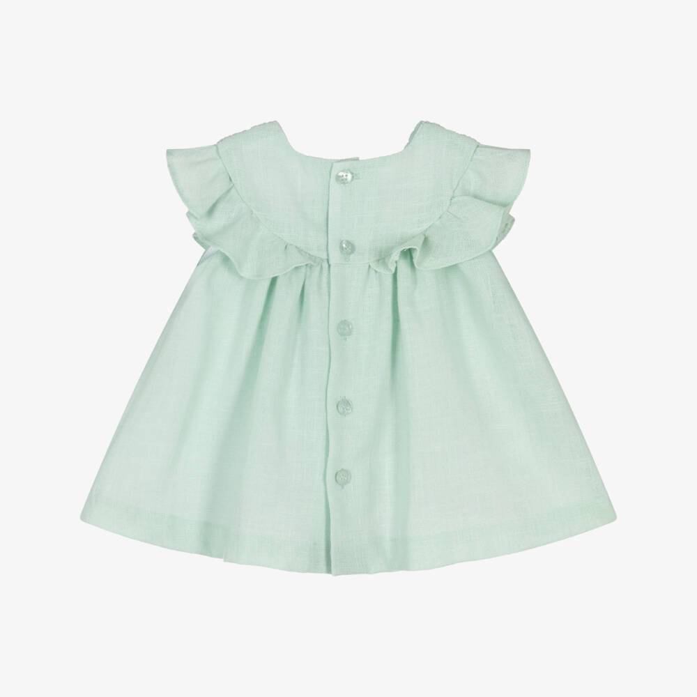 Mayoral Newborn-Baby Girls Pastel Green Smocked Dress | Childrensalon