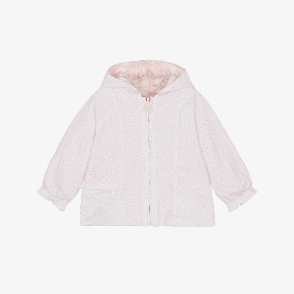 Mayoral Newborn-Baby Girls Pearly Pink & Heart Print Reversible Jacket | Childrensalon