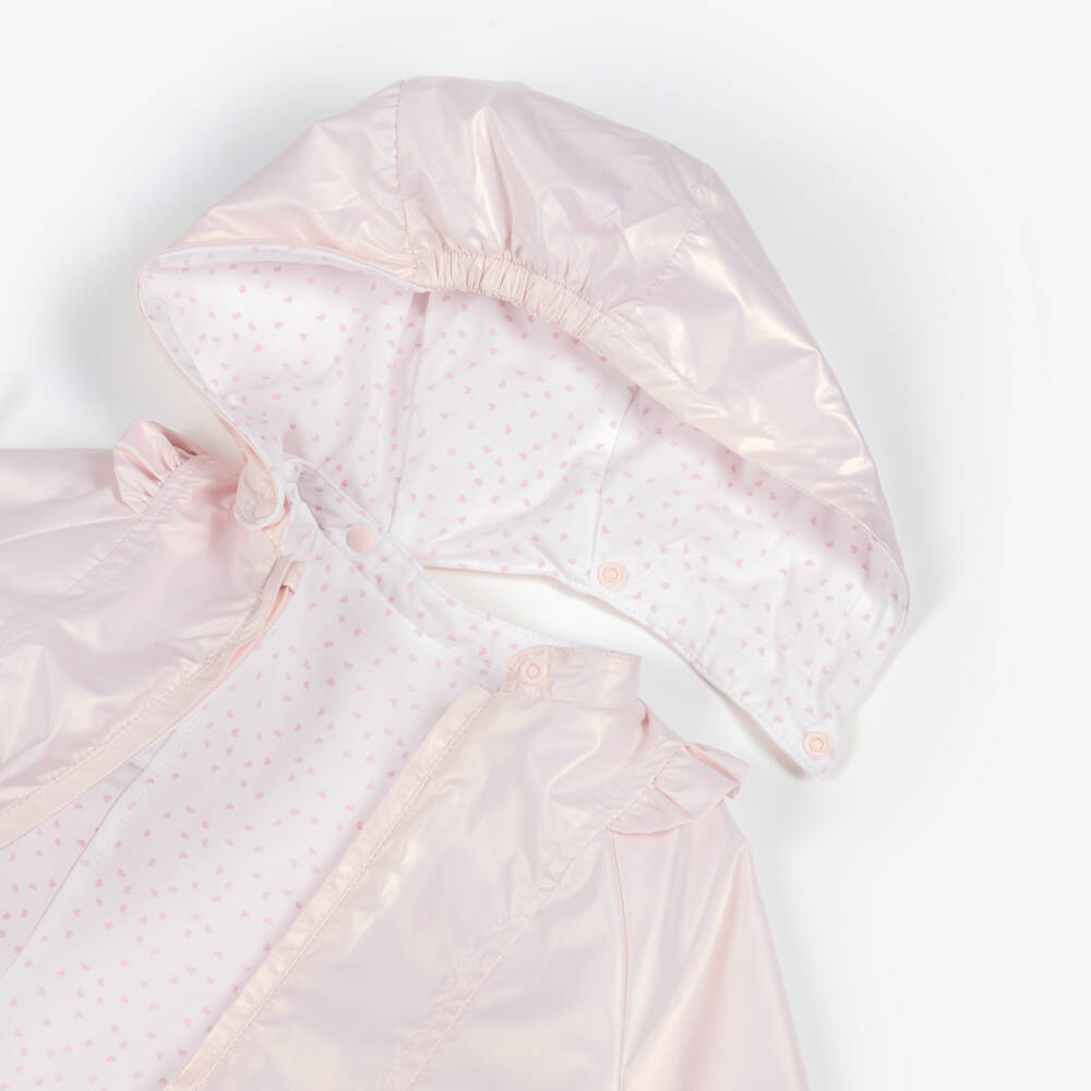 Mayoral Newborn-Baby Girls Pearly Pink & Heart Print Reversible Jacket | Childrensalon