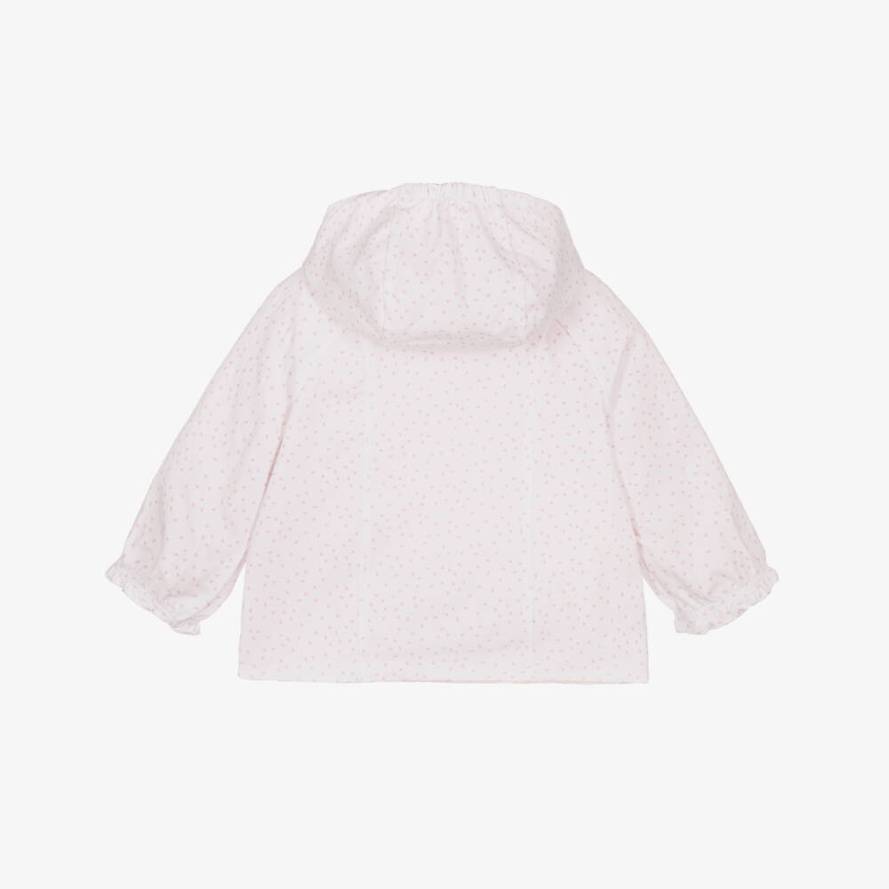 Mayoral Newborn-Baby Girls Pearly Pink & Heart Print Reversible Jacket | Childrensalon
