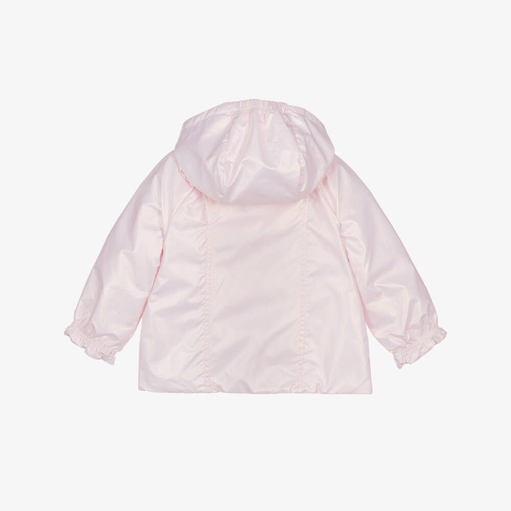 Mayoral Newborn-Baby Girls Pearly Pink & Heart Print Reversible Jacket | Childrensalon