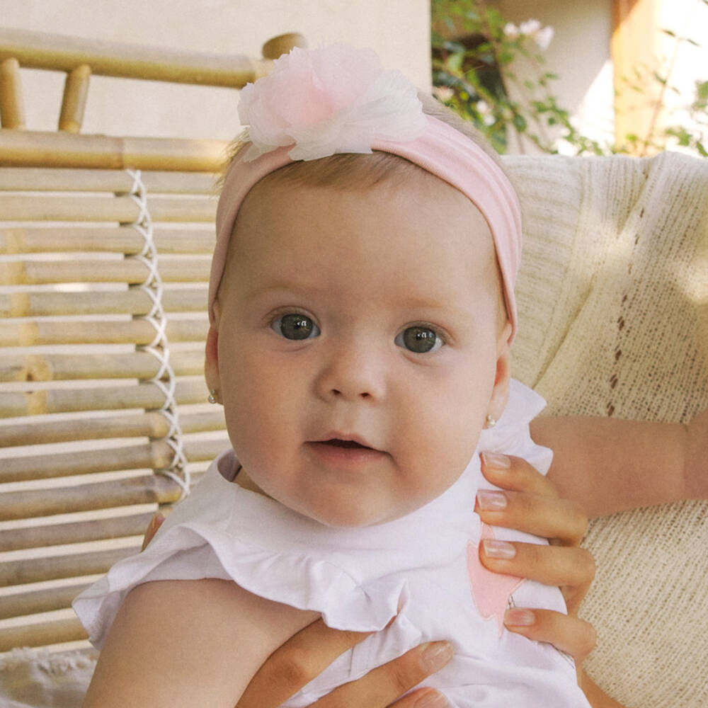 Mayoral Newborn-Baby Girls Pink 3D Flower Headband | Childrensalon