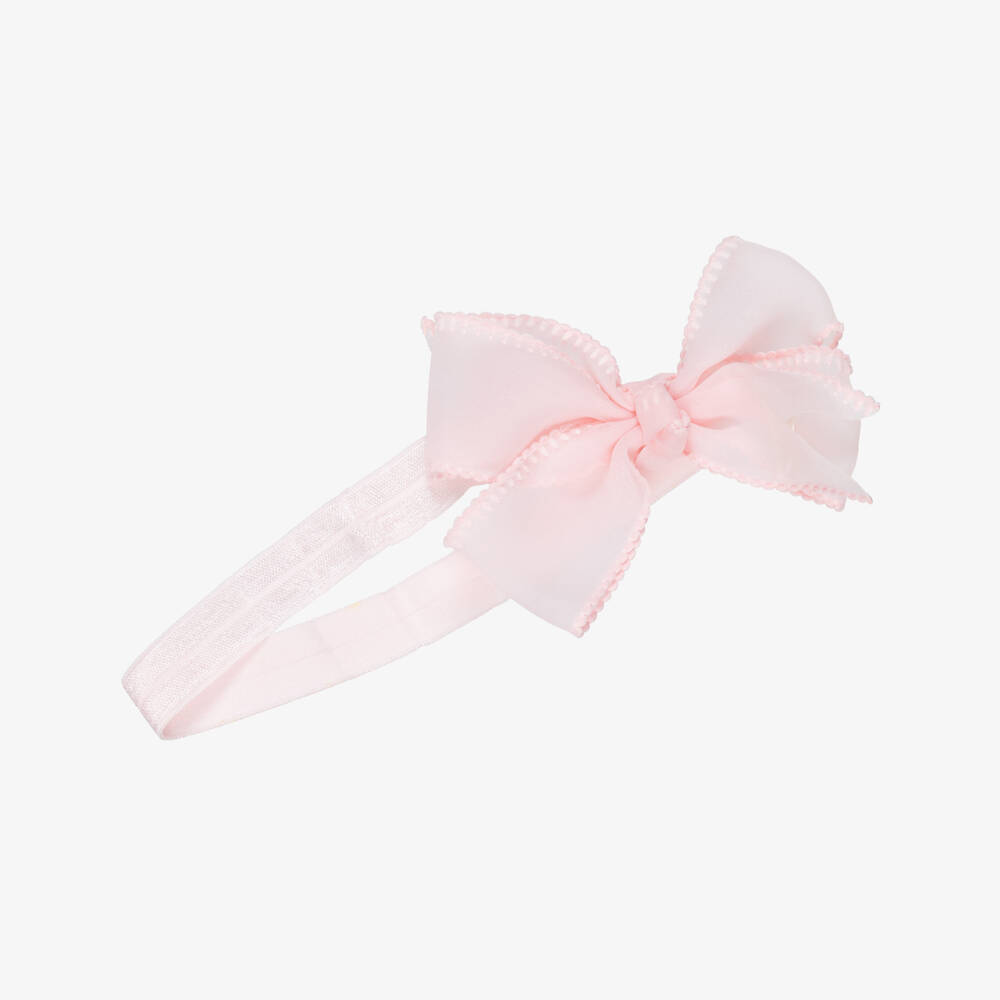 Mayoral Newborn-Baby Girls Pink Bow Headband & Hair Clip Set | Childrensalon