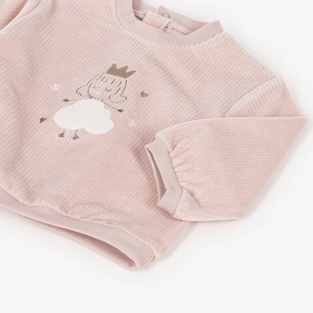 Mayoral Для новорожденных-Baby Girls Pink Corduroy Trouser Set with Star Socks | Childrensalon