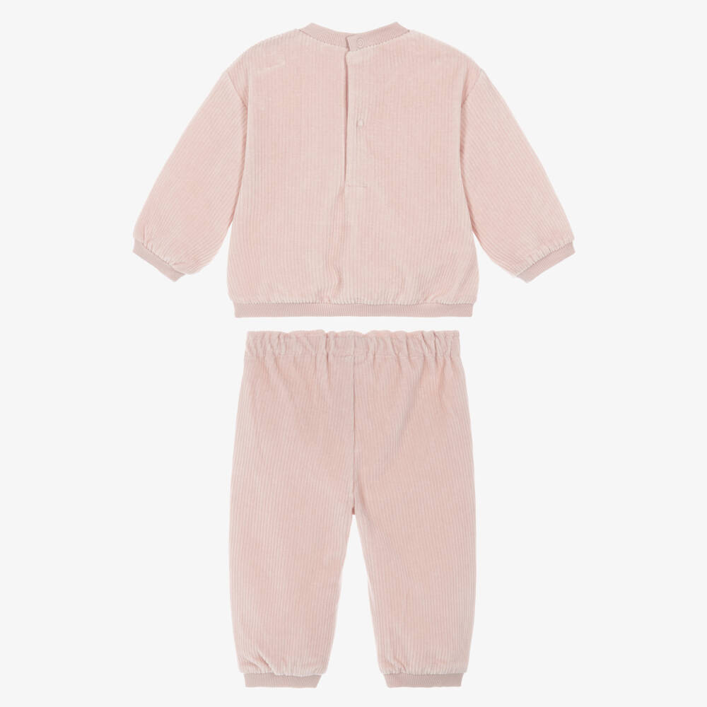Mayoral Для новорожденных-Baby Girls Pink Corduroy Trouser Set with Star Socks | Childrensalon