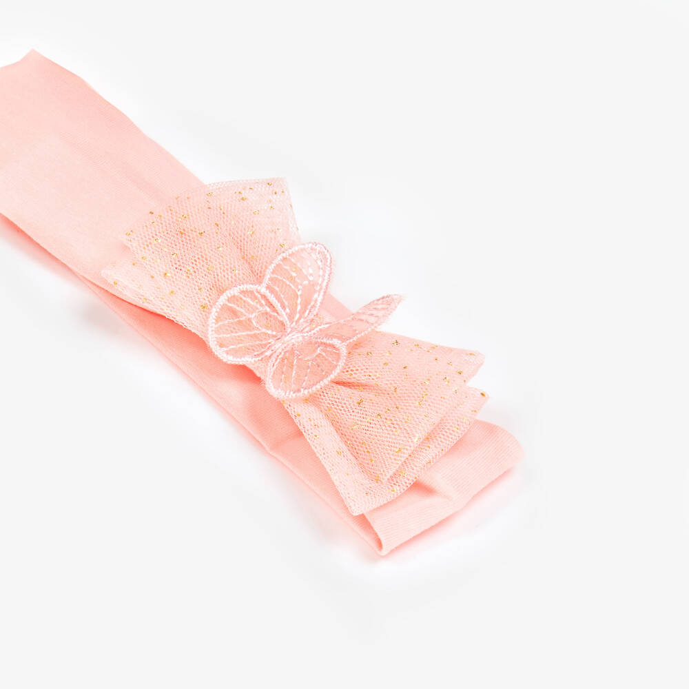 Mayoral-Baby Girls Pink Cotton Butterfly Headband | Childrensalon