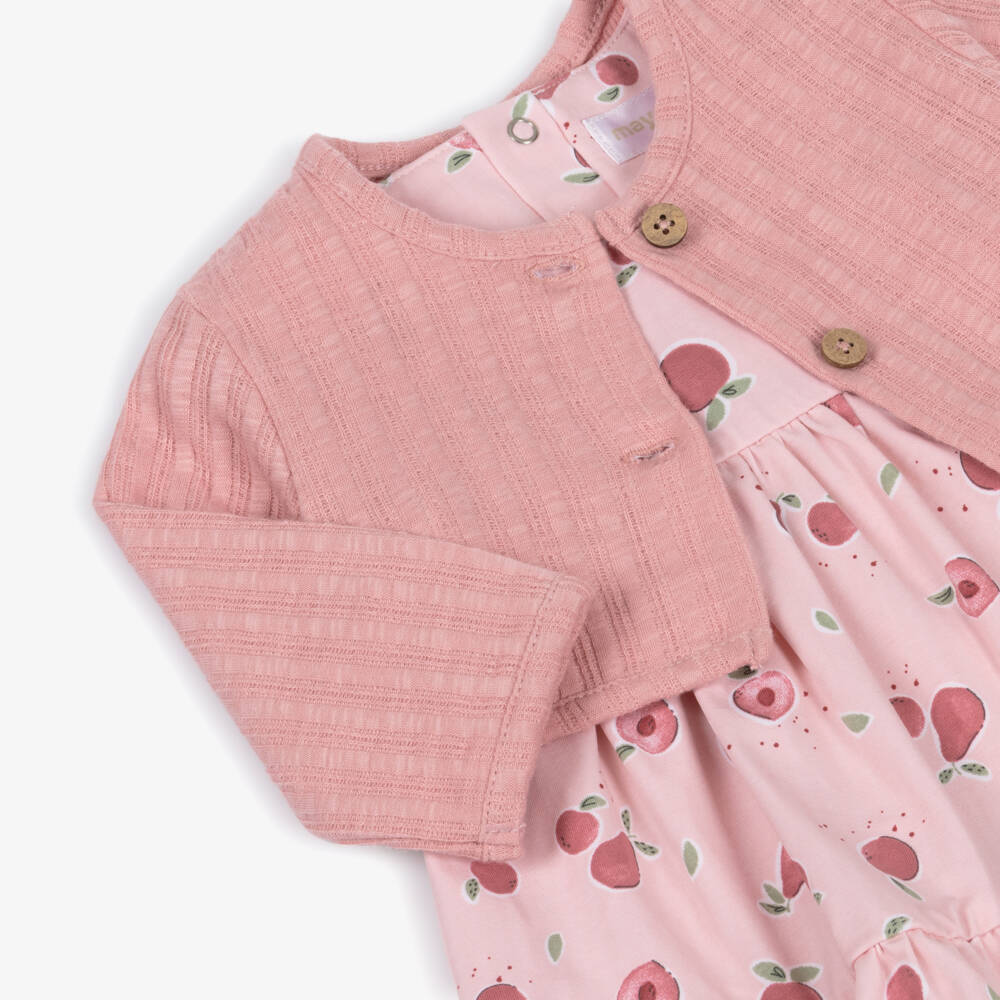 Mayoral Newborn-Baby Girls Pink Cotton Fruit Print Dress Set | Childrensalon
